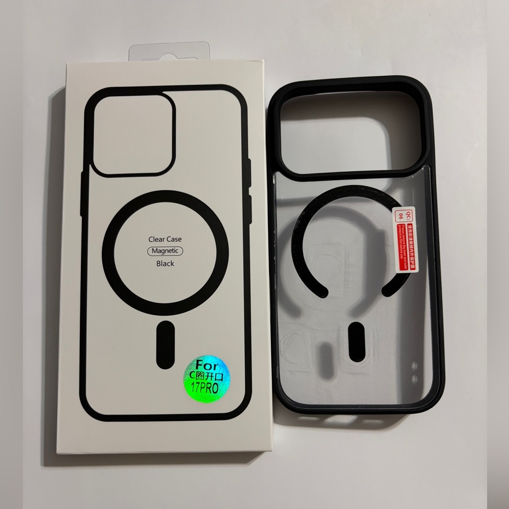 NWP Magnetic Black Clear Case Compatible With iPhone 17 Pro-Black